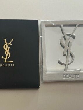 Yves Saint Laurent Metal Compact Mirror in Silver